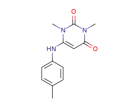 Molecular Structure of 7256-86-2 (1,3-dimethyl-6-[(4-methylphenyl)amino]pyrimidine-2,4(1H,3H)-dione)