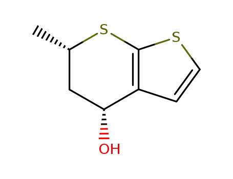 Molecular Structure of 887130-01-0 ((4R,6S)-6-methyl-5,6-dihydro-4H-thieno[2,3-b]thiopyran-4-ol)