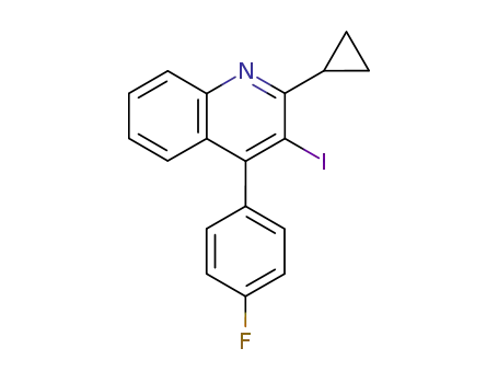 Molecular Structure of 153968-97-9 (2-cyclopropyl-4-(4-fluorophenyl)-3-iodoquinoline)
