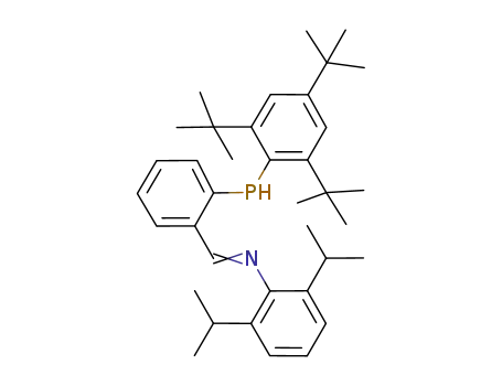 Molecular Structure of 1107595-12-9 (((CH<sub>3</sub>)3C)3C<sub>6</sub>H<sub>2</sub>PHC<sub>6</sub>H<sub>4</sub>CHNC<sub>6</sub>H<sub>3</sub>(CH(CH<sub>3</sub>)2)2)