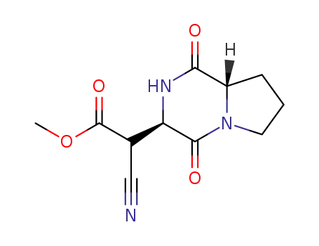 Molecular Structure of 1319113-56-8 ((3R,6S,1'RS)-3-(methoxycarbonylcyanomethyl)-1,6-trimethylene-2,5-piperazinedione)