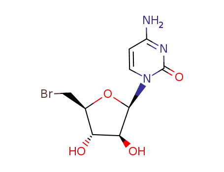 Molecular Structure of 58538-06-0 (4-Amino-1-(5-bromo-5-deoxy-β-D-arabinofuranosyl)pyrimidin-2(1H)-one)