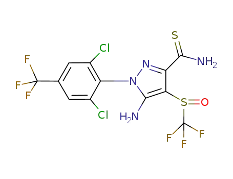 Molecular Structure of 208652-17-9 (5-amino-4-trifluoromethylsulfinyl-1-(2,6-dichloro-4-trifluoromethylphenyl)-3-thiocarbamoylpyrazole)