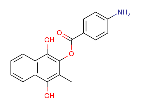 14748-94-8,1,4-dihydroxy-3-methyl-2-naphthyl 4-aminobenzoate,1,2,4-Naphthalenetriol,3-methyl-, 2-(p-aminobenzoate) (8CI); Aminaftone; Aminaphthone