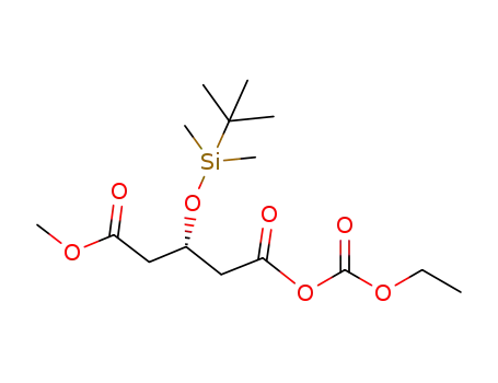 Molecular Structure of 158275-79-7 (1-Ethoxycarbonyl-5-methyl-(3R)-3-tert-butyl-dimethylsilyloxypentanedioate)