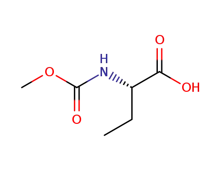 Molecular Structure of 259874-14-1 (Butanoic acid, 2-[(methoxycarbonyl)amino]-, (2S)- (9CI))