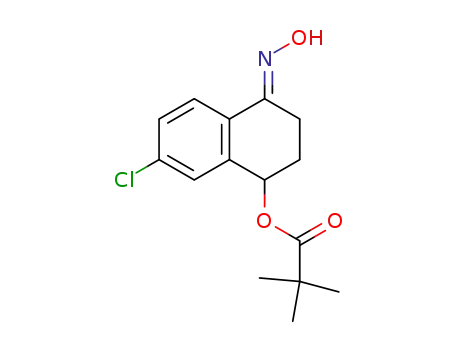 Molecular Structure of 863762-02-1 (2,2-dimethylpropionic acid 4-[(E)-hydroxyimino]-7-chloro-1,2,3,4-tetrahydronaphthalen-1-yl ester)