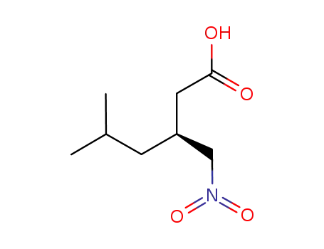 Molecular Structure of 181289-45-2 ((S)-(+)-5-methyl-3-(nitromethyl)hexanoic acid)