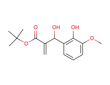Molecular Structure of 548756-56-5 (tert-butyl 3-hydroxy-3-(2-hydroxy-3-methoxyphenyl)-2-methylenenpropanoate)