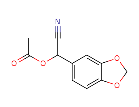 Molecular Structure of 119798-32-2 (α-acetoxy-2-(3,4-methylenedioxyphenyl)acetonitrile)