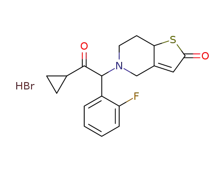Molecular Structure of 1243654-57-0 (5-(α-cyclopropylcarbonyl-2-fluorobenzyl)-2-oxo-2,4,5,6,7,7a-hexahydrothieno[3,2-c]pyridine hydrobromide)