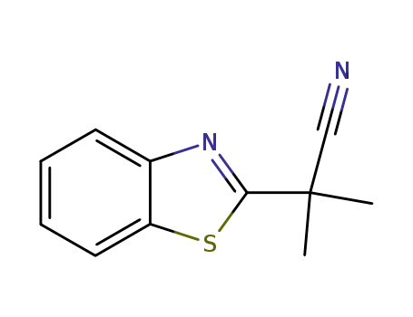 Molecular Structure of 66277-05-2 (2-BENZOTHIAZOL-2-YL-2-METHYLPROPIONITRILE)