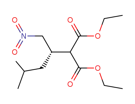 Molecular Structure of 620960-36-3 (Propanedioic acid, [(1S)-3-methyl-1-(nitromethyl)butyl]-, diethyl ester)