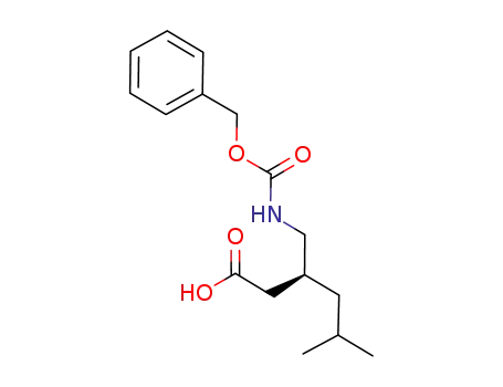 Molecular Structure of 949890-75-9 ((-)-(S)-3-(benzyloxycarbonylamino-methyl)-5-methyl-hexanoic acid)