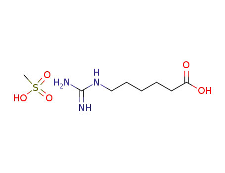 Molecular Structure of 80693-42-1 (Hexanoic acid, 6-[(aminoiminomethyl)amino]-, monomethanesulfonate)