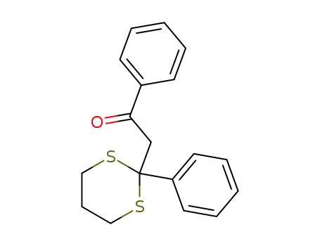 Molecular Structure of 97684-11-2 (Ethanone, 1-phenyl-2-(2-phenyl-1,3-dithian-2-yl)-)