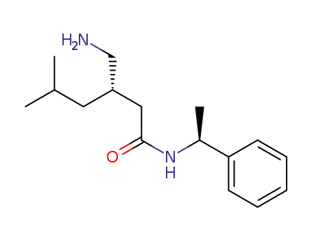 Molecular Structure of 1310495-04-5 ((S)-3-(aminomethyl)-5-methyl-N-((S)-1-phenylethyl)hexanamide)