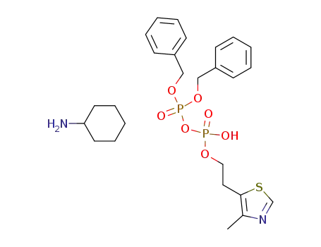 Molecular Structure of 4066-53-9 (diphosphoric acid 1,1-dibenzyl ester 2-[2-(4-methyl-thiazol-5-yl)-ethyl] ester; cyclohexylamine salt)