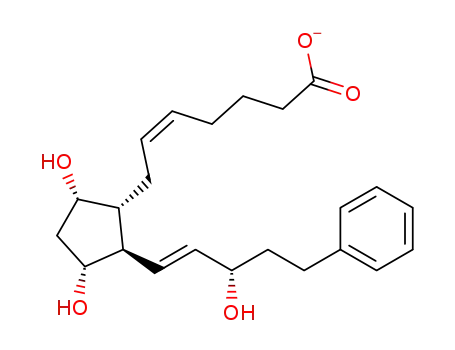 Molecular Structure of 960056-50-2 ((9S,11R,15S)-9,11,15-trihydroxy-17-phenyl-18,19,20-trinor-5Z,13E-prostadienoate)