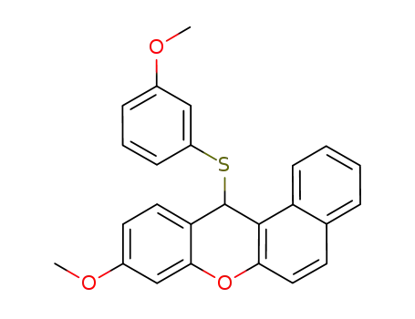 Molecular Structure of 1221001-41-7 (9-methoxy-12-(3-methoxyphenylthio)-12H-benzo[a]xanthene)