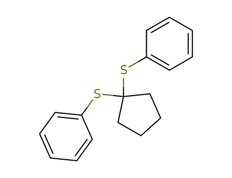 Molecular Structure of 85895-34-7 (1,1-Bis(phenylthio)cyclopentane)