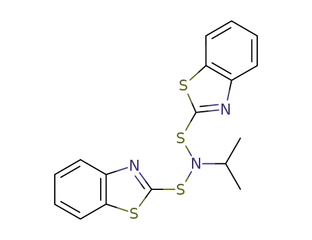 Molecular Structure of 3741-79-5 (N-benzothiazol-2-ylsulfanyl-N-propan-2-yl-benzothiazole-2-sulfenamide)