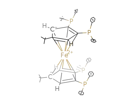 Molecular Structure of 403815-19-0 (1,1′,2,2′-tetrakis(diphenylphosphino)-4,4′-di-tert-butylferrocene)
