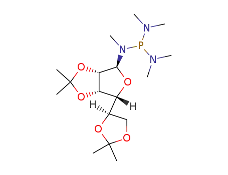 Molecular Structure of 80948-52-3 (N<sup>1</sup>-methyl-N<sup>1</sup>-(2,3:5,6-di-O-isopropylidene-α-D-mannofuranosylamido)-N<sup>2</sup>,N<sup>3</sup>-tetramethyldiamidophosphite)