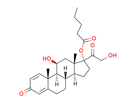 Pregna-1,4-diene-3,20-dione,11,21-dihydroxy-17-[(1-oxopentyl)oxy]-, (11b)-