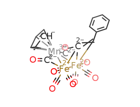 Molecular Structure of 208041-08-1 (CpMnFe2(μ-3-C=CHPh)(CO)8)