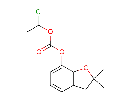 Molecular Structure of 101506-44-9 (2,2-Dimethyl-2,3-dihydro-1-benzofuran-7-yl 1-chloroethyl carbonate)