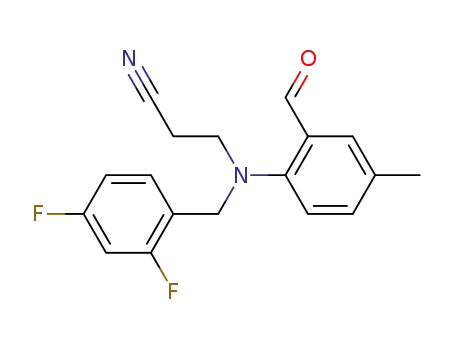 Molecular Structure of 127598-87-2 (N-(2-cyanoethyl) N-(2,4-difluorobenzyl)-2-amino-5-methylbenzaldehyde)