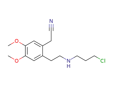 Molecular Structure of 1462470-52-5 ((2-{2-[(3-chloropropyl)amino]ethyl}-4,5-dimethoxyphenyl)acetonitrile)