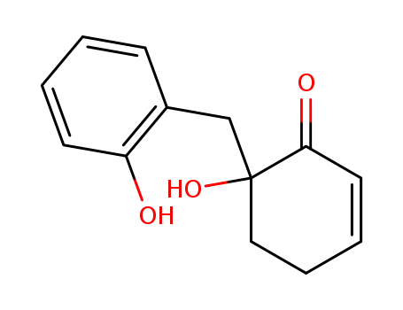 Molecular Structure of 130767-68-9 (6-Hydroxy-6-(2-hydroxy-benzyl)-cyclohex-2-enone)