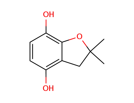 Molecular Structure of 131161-60-9 (2,3-dihydro-2,2-dimethyl benzofuran-4,7-diol)