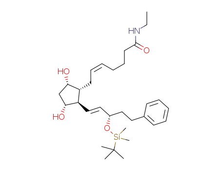 Molecular Structure of 1393740-68-5 ((3aR,4R,5R,6aS)-4-[(3R)-(tert-butyldimethylsilyl)oxy-5-phenylpentyl]perhydrocyclopenta[b]furan-2,5-diol)