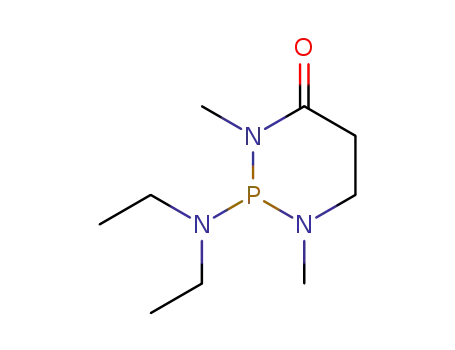 Molecular Structure of 73868-59-4 (2-diethylamido-4-oxo-1,3-dimethyl-1,3,2-diazaphosphorinane)