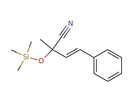 Molecular Structure of 108583-48-8 (3-Butenenitrile, 2-methyl-4-phenyl-2-[(trimethylsilyl)oxy]-, (3E)-)