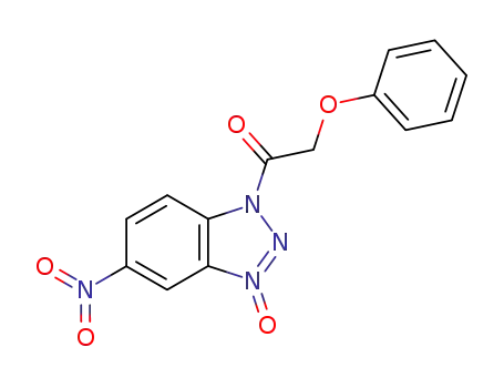 Molecular Structure of 121335-16-8 (1-(5-Nitro-3-oxy-benzotriazol-1-yl)-2-phenoxy-ethanone)