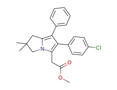 Molecular Structure of 1061179-20-1 (methyl 2-(6-(4-chlorophenyl)-2,2-dimethyl-7-phenyl-2,3-dihydro-1H-pyrrolizine-5-yl)acetate)