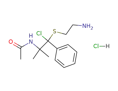 Molecular Structure of 107182-38-7 (hydrochloride salt of (1-chloro-2-acetylamino-2-methyl-1-phenylpropyl) 2-aminoethyl sulfide)