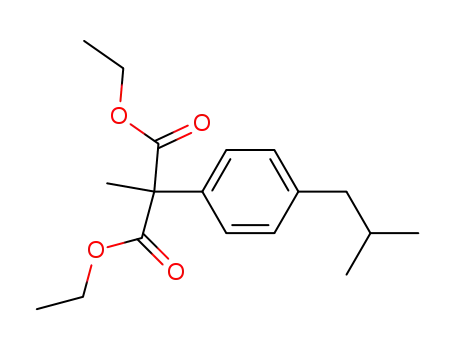 Molecular Structure of 62707-18-0 (Propanedioic acid, methyl[4-(2-methylpropyl)phenyl]-, diethyl ester)