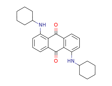 15958-68-6,1,5-Dicyclohexylaminoanthraquinone,Anthraquinone,1,5-bis(cyclohexylamino)- (8CI);1,5-Dicyclohexylaminoanthraquinone;1,5-Bis(cyclohexylamino)-9,10-anthraquinone;
