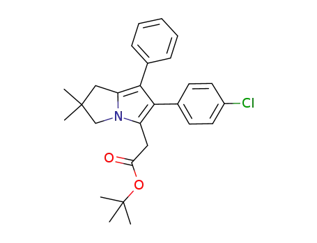 Molecular Structure of 262426-70-0 ([6-(4-chlorophenyl)-2,3-dihydro-2,2-dimethyl-7-phenyl-1H-pyrrolizin-5-yl]acetic acid tert-butyl ester)
