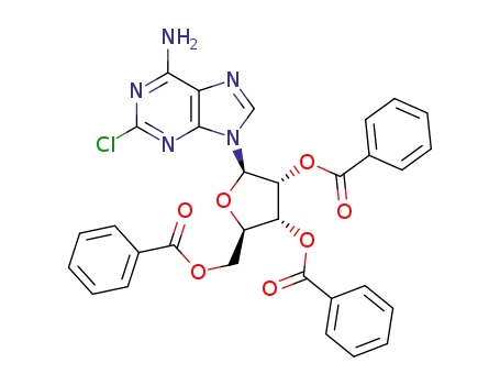Molecular Structure of 1055168-98-3 (6-amino-2-chloro-9-(2',3',5'-tri-O-benzoyl-β-D-ribofuranosyl)-9H-purine)