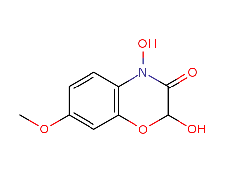 Molecular Structure of 15893-52-4 (2,4-Dihydroxy-7-methoxy-2H,1,4-benzoxazin-3(4H)one)