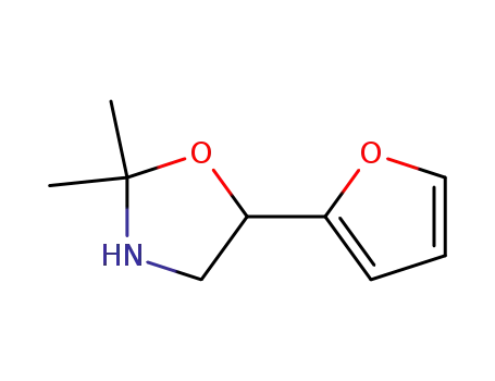 Molecular Structure of 164157-99-7 (rac-2,2-dimethyl-5-(2-furyl)oxazolidine)