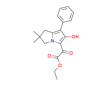 Molecular Structure of 197963-32-9 (ethyl 2-(2,2-dimethyl-6-hydroxy-7-phenyl-2,3-dihydro-1H-pyrrolizin-5-yl)-2-oxoacetate)