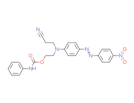 Molecular Structure of 15958-27-7 (2-[(2-cyanoethyl)[p-[(p-nitrophenyl)azo]phenyl]amino]ethyl carbanilate)