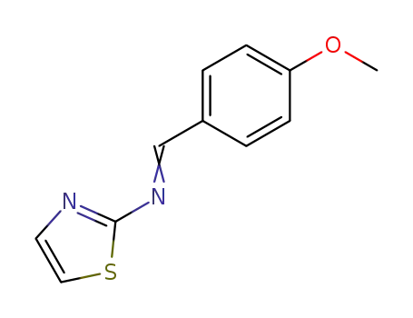Molecular Structure of 91207-44-2 (2-Thiazolamine, N-[(4-methoxyphenyl)methylene]-)